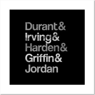 Brooklyn Nets All Star team Durant, Irving, Harden & Griffin Posters and Art